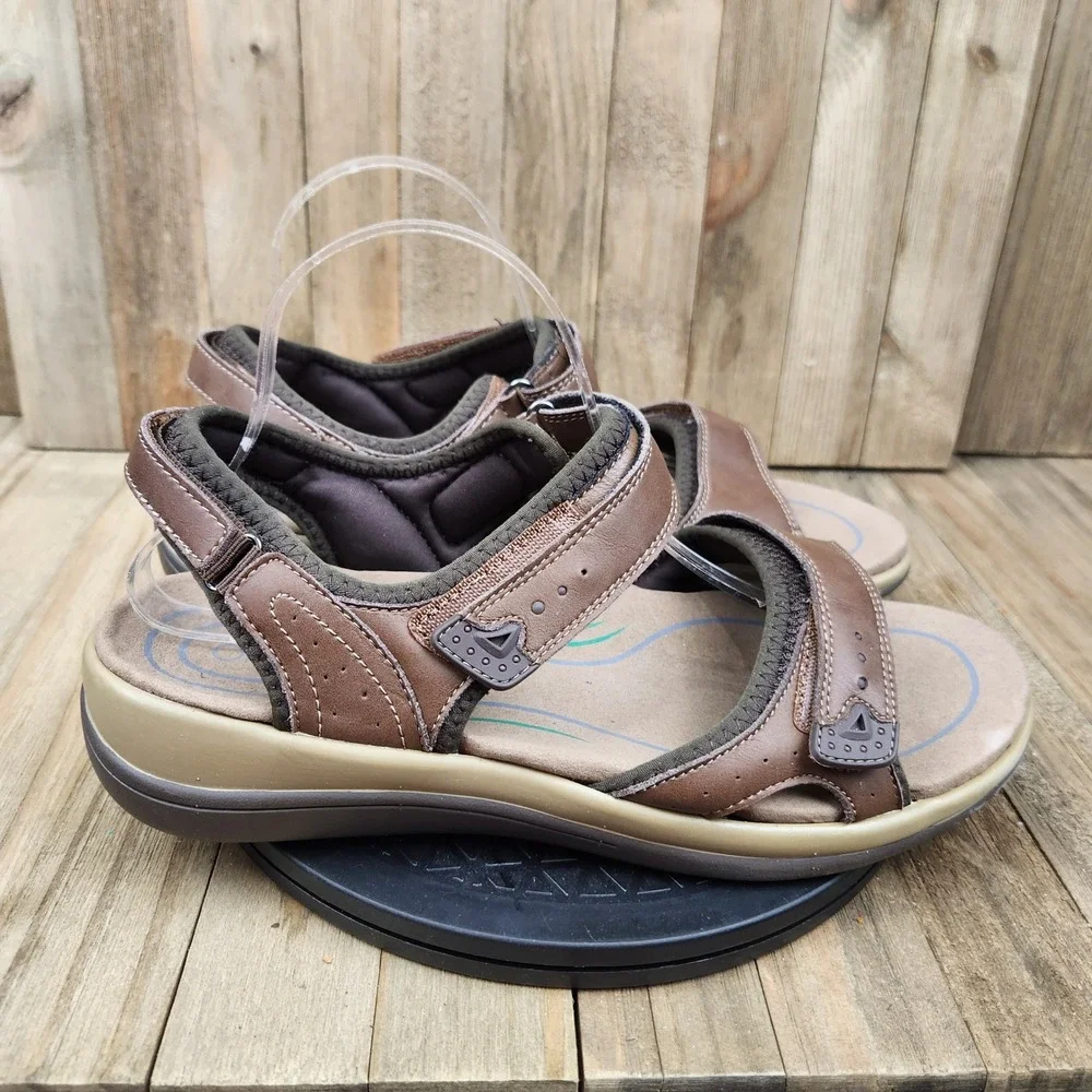 Orthofeet Malibu Orthopedic Sandals Womens size 11 D Wide Brown Leather